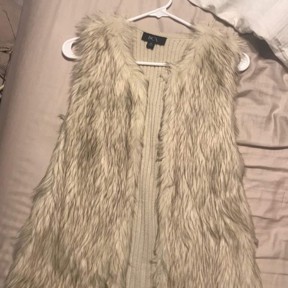 Beige BCX Fur Vest